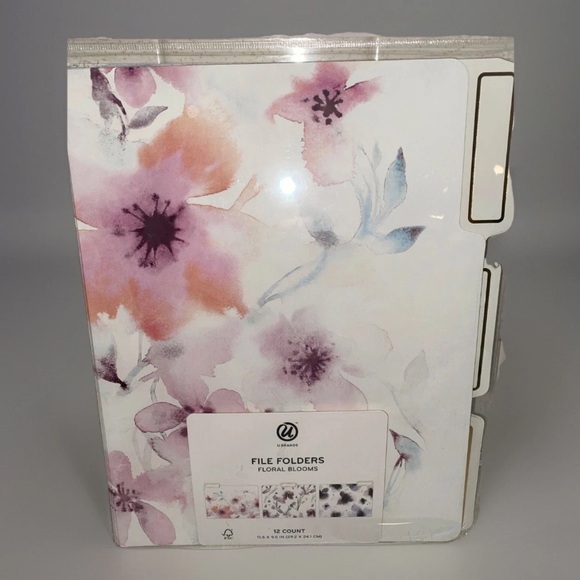 U Brands Floral Blooms Office File Folders 12 Count New‎ - Picture 1 of 9